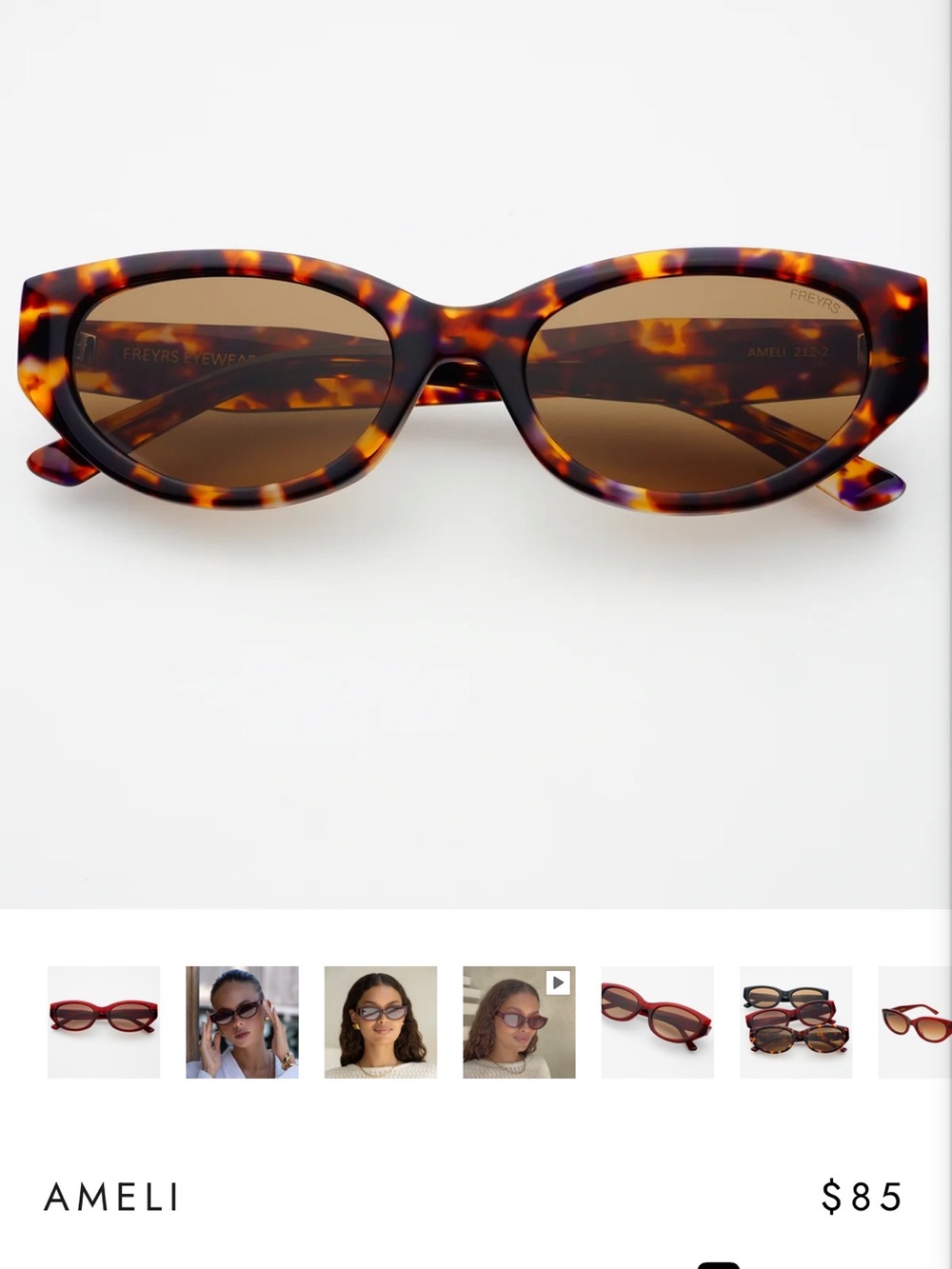 FREYRS - Ameli- Tortoiseshell Cat-Eye Sunglasses - Brown